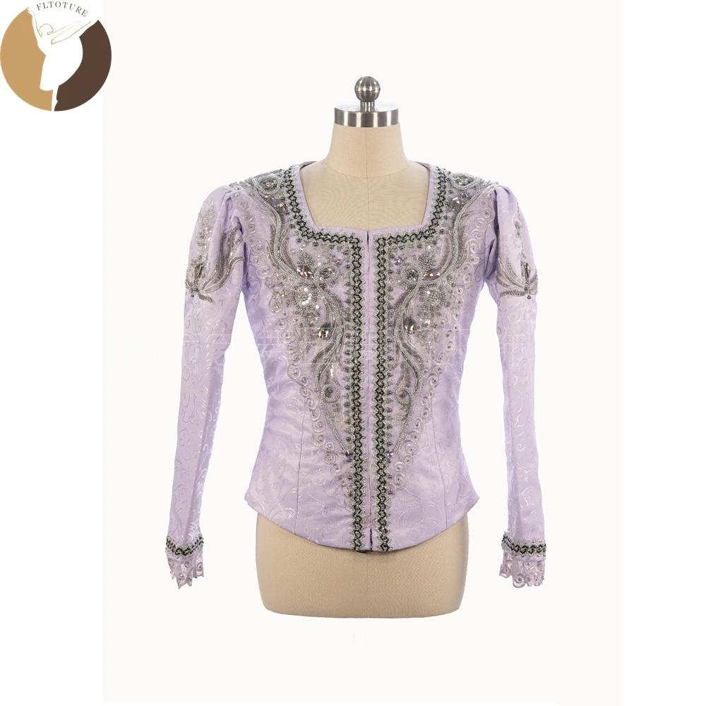 

FLTOTURE Высококачественный балетный Щелкунчик, мужской топ, танцевальная одежда, куртка для соревнований по балету YAGP 2026, мужская сиреневая туника на заказ 034