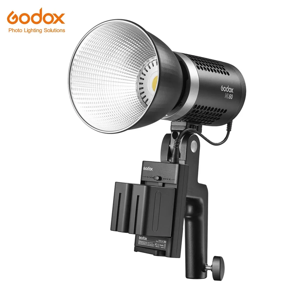 

Godox ML60 60W LED Light Silent Mode Portable Brightness Adjustment Support Li-ion with AC Power Supply Outdoor LED Light