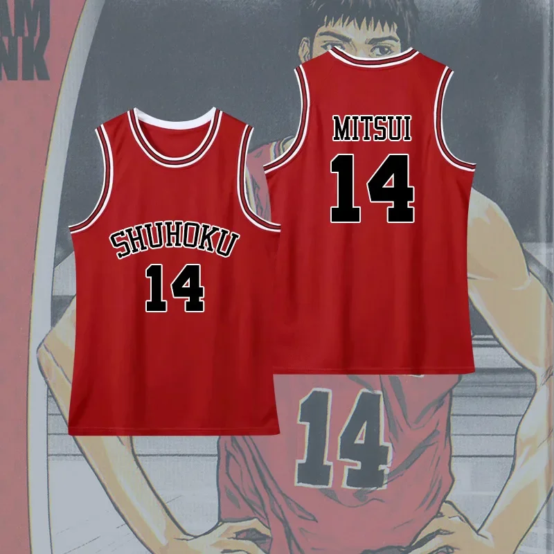 Anime Sakuragi Hanamichi Cosplay Slam Dunk Jersey Shohoku School Basketball Team Sportswear  Adult Children Kaede Rukawa Cosplay