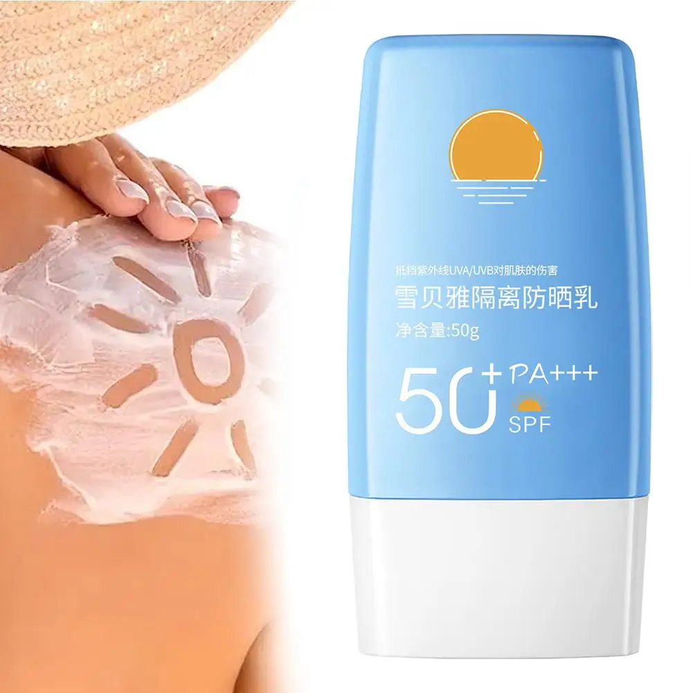 Sunscreen Isolation Whitening Facial Sunscreen Liquid Sun Refreshing Fixed Body Cream Facial Spf50 Anti-UV Moisturizing Mak L2K3