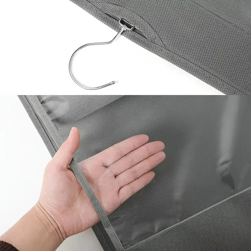 1pc Black/Grey Bag Storage Handbag Hanging Organizer Dust Bag With 6 Pockets Hanging Bag Wall Hanging Storage Bag