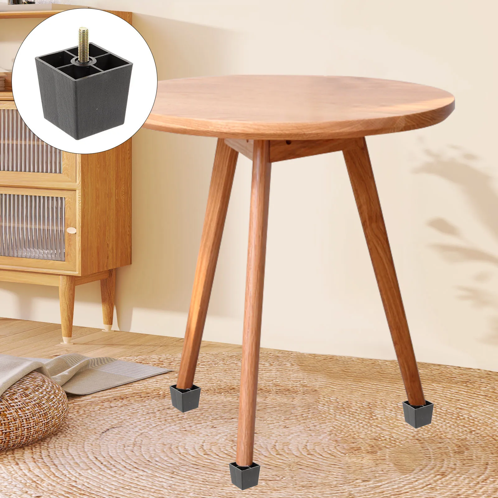 

4Pcs Furniture Feet Sturdy Square Design Replacement Legs for Couch Sofa Chair Desk Cabinet Indoor Outdoor Use