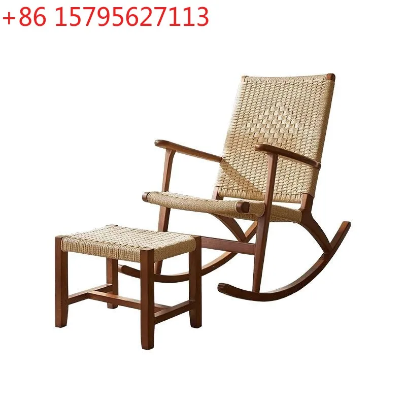 Rattan Craftsman Rattan Rocking Chair Japanese Home Leisure Outdoor Balcony Rattan Chair Simple and Modern