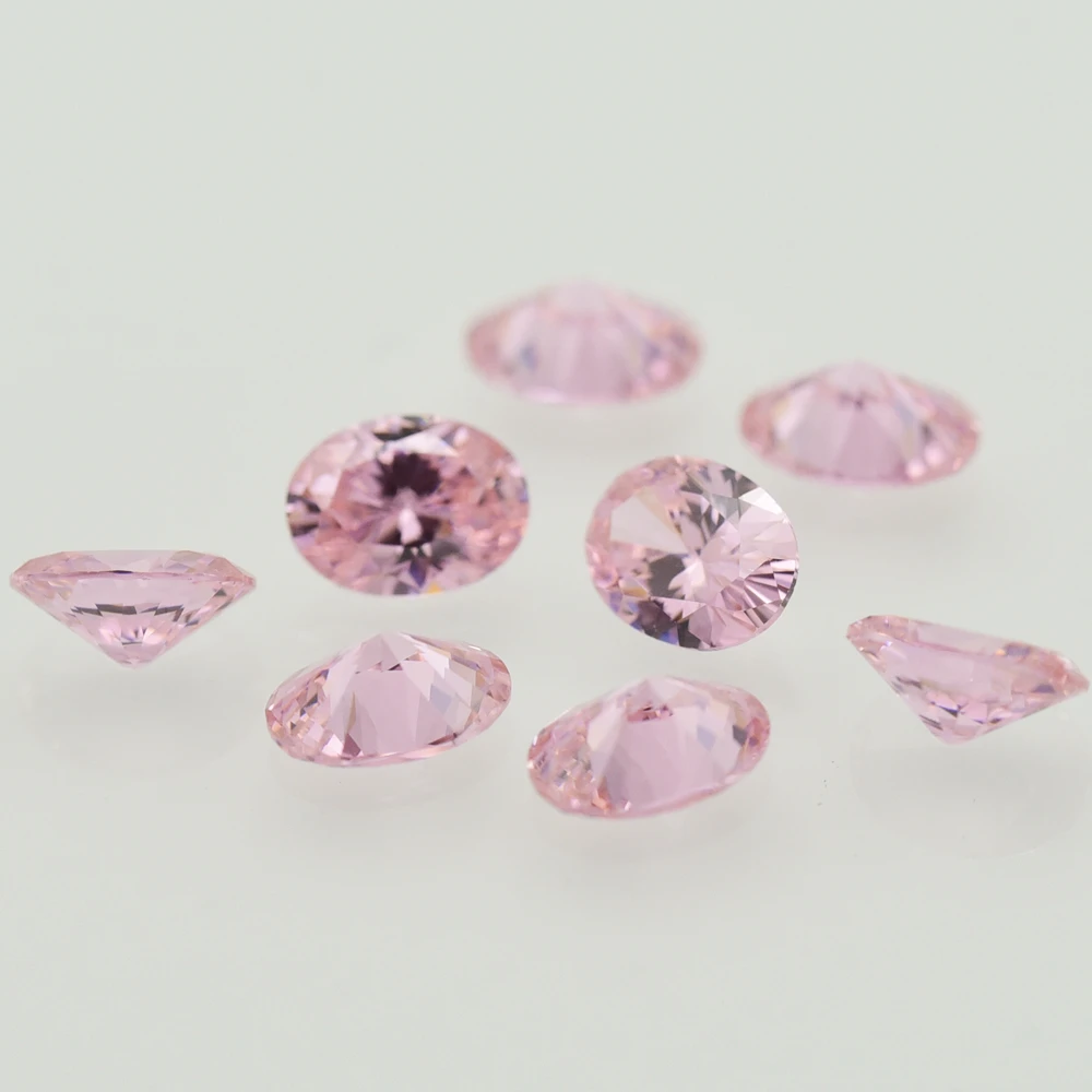 Oval Shape Cut Size 2x3~18x25mm 5A Pink CZ Stone Synthetic Gems Loose Cubic Zirconia For Jewelry Wholesale High Quality