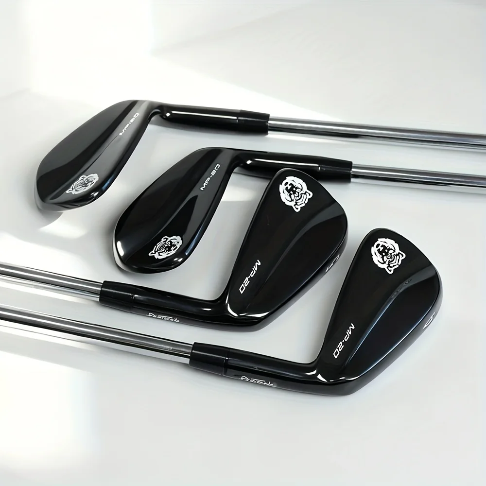 

P20 Professional Forged 8-Piece Black golf Iron Set, Classic blade design, non-slip black grips, white lion logos