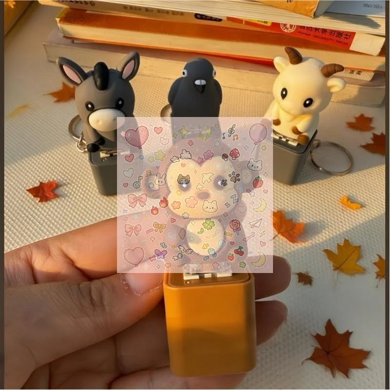 Animal Sound Fidget Clickers, Cute Push Button Noise Maker Keychain Toy For Kids & Adults, Sensory Desk Toy Party Favor
