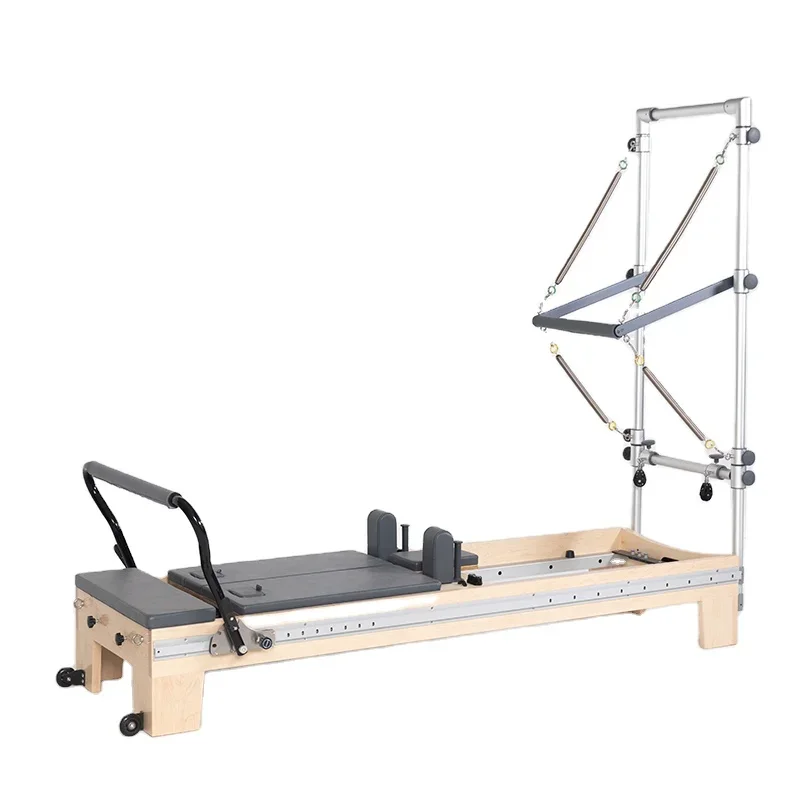 Deren Pilates EquipmentNew Pilates Movement Wooden Reformer Fitness Yoga Equipment Core Bed Maple Double Slide Half Tower Pilate