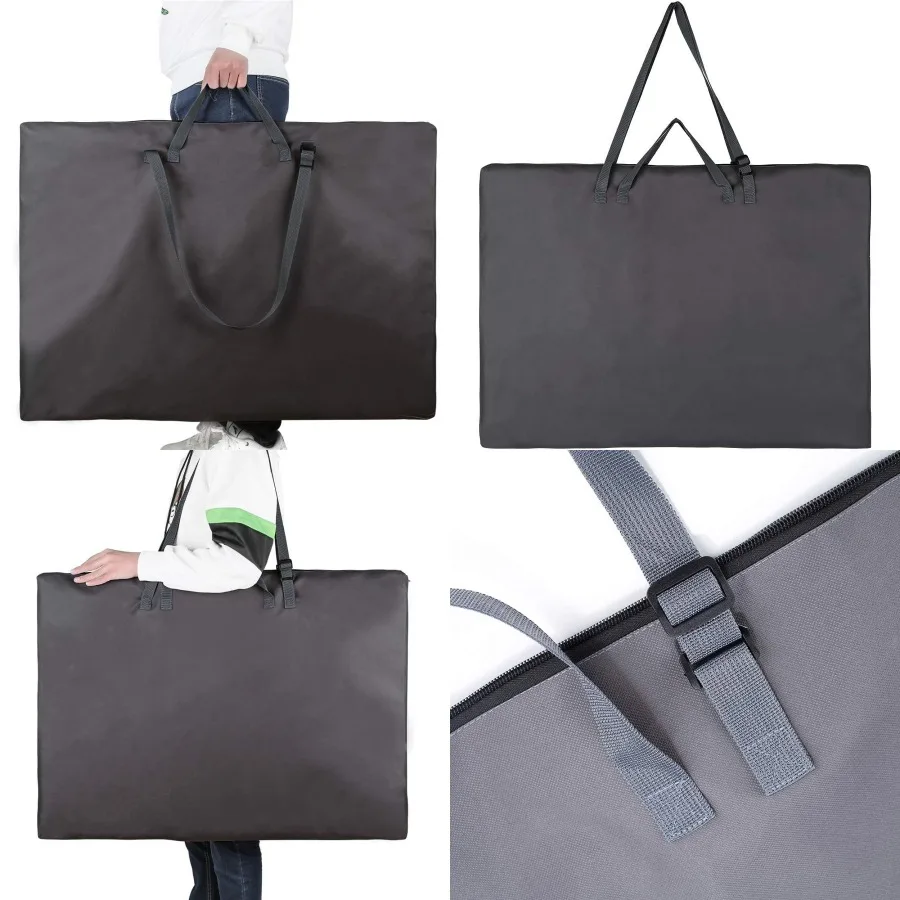 Borsa per portafoglio artistico di grandi dimensioni con tracolla in nylon 24X 36 Borsa portaoggetti leggera e impermeabile per poster, ideale per gli studenti