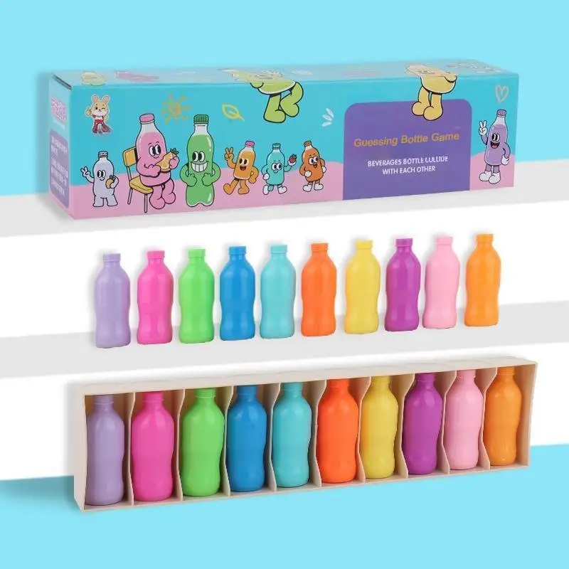 Diversão garrafa adivinhação brinquedo 2-jogador interativo jogo de quebra-cabeça colorido garrafa de bebida jogo crianças educação pensando treinamento mesa