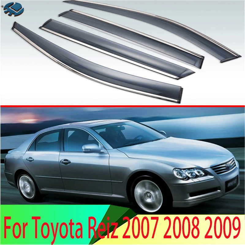Plastic Exterior Visor Vent Shades Window Sun Rain Guard Deflector 4pcs For Toyota Reiz 2007 2008 2009