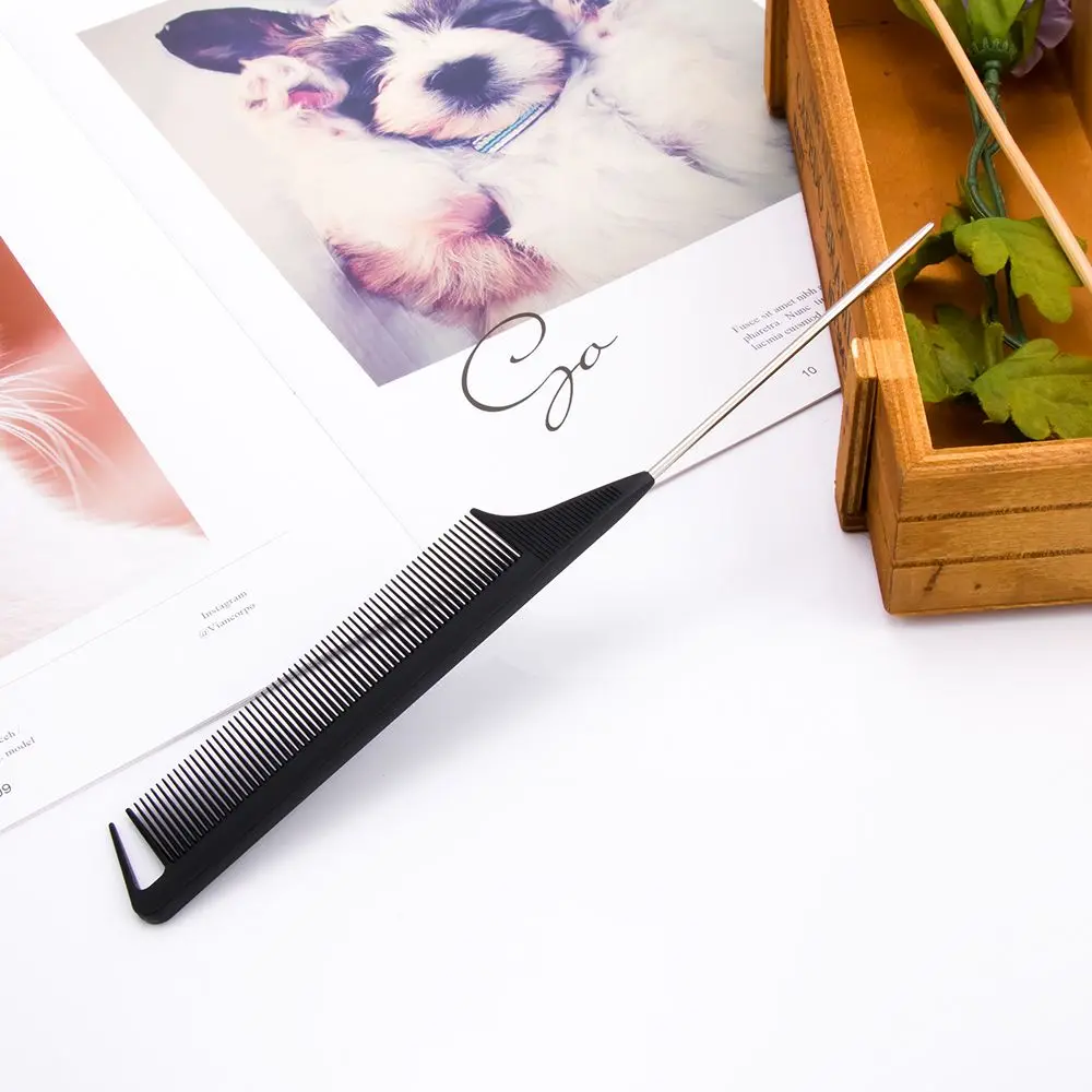 Металлическая красота с мелкими зубьями, 220x28x4 мм, антистатический инструмент для крыс, расческа для волос, стиль укладки