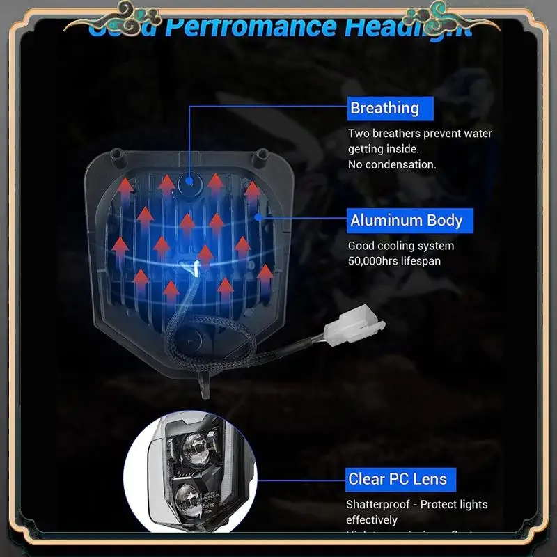 

M45K-Motorcycle Headlight For 125 250 300 501 701 250I 300I FE250 FE350 Dirt Bike Enduro LED Light Head Light Lamp Par