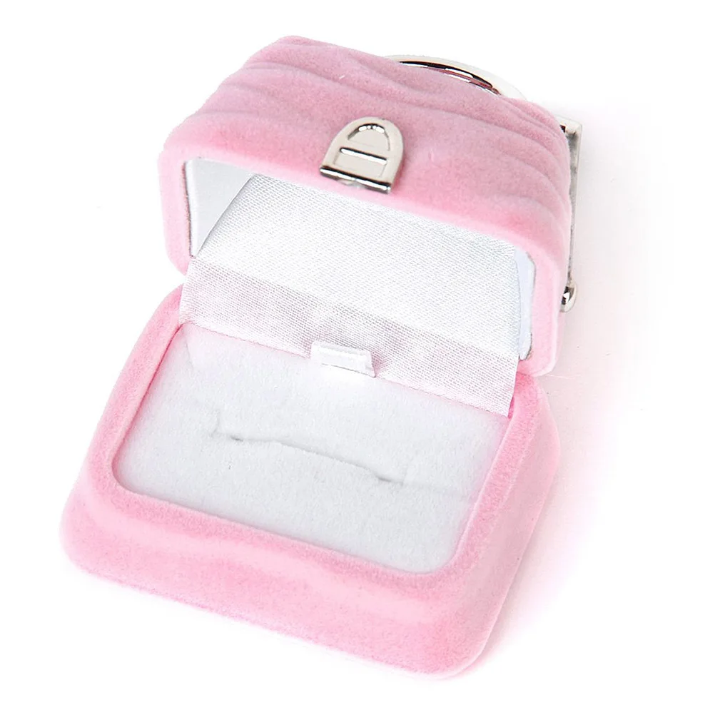 

Handbag Shaped Pink Ring Gift Box Jewelry Case Durable Plastic Romantic Proposal Pendant Container Storage Wedding Ring Box