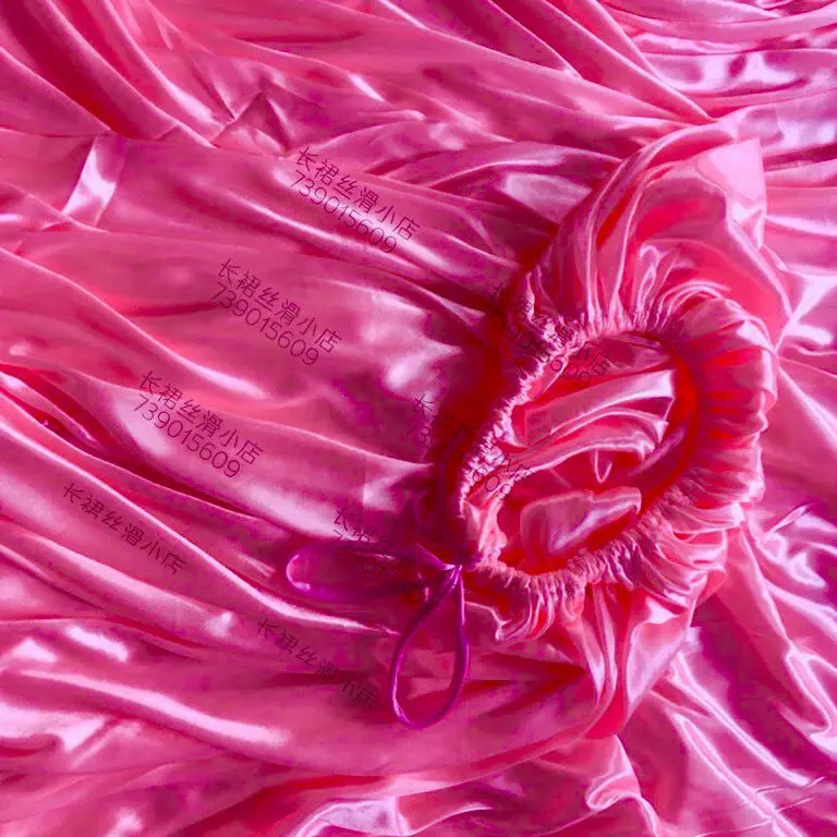Length2m Glossy Satin Loose Maxi Dress Ice Silk Sleeveless Plus Size Sexy Long sleeping bag