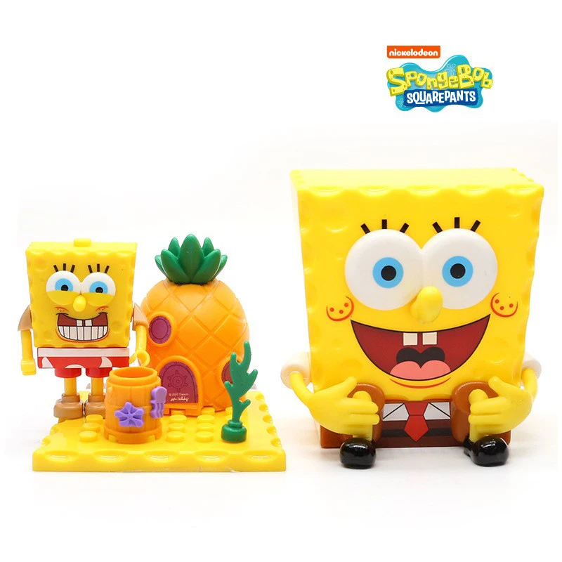 سبونجبوب سكوير بانتس شخصية العمل ، زينة شخصية ، نجمة فطيرة ، رئيس السرطانات ، منزل الأناناس ، لعبة تجميع نموذج ، هدايا الأطفال