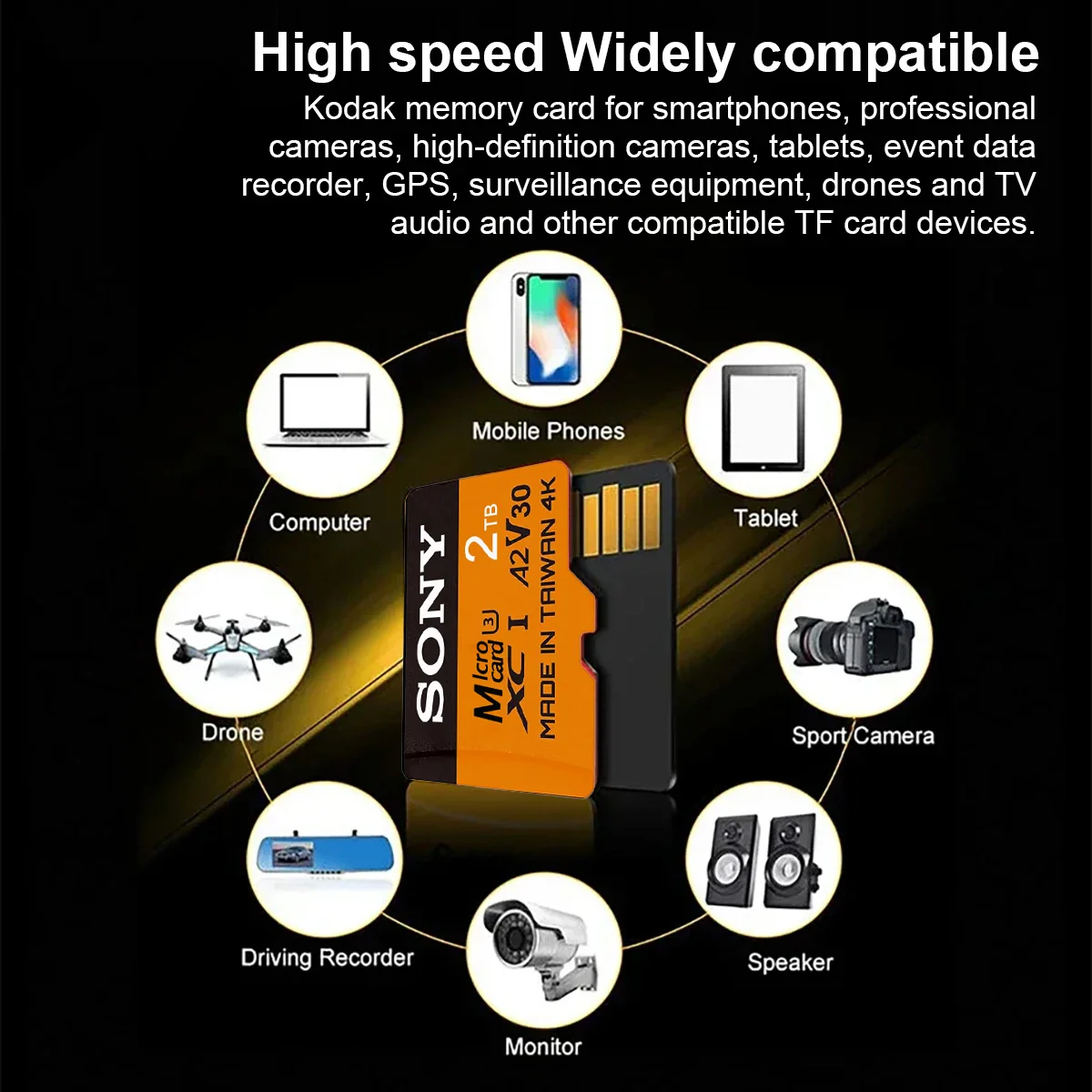 Sony Memory Card 2TB 1TB 512GB 256GB 128GB 64GB Mini SD TF Micro Card for Nintendo Switch High Speed Class10 V30