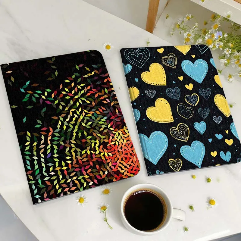 

Colorful Leaf Pattern Art Tablet Case For Huawei Honor MatePad MediaPad Air 5 6 7 11 V6 V7 V8 V9 X9 X8 T10 T10s C5e T5 Gift