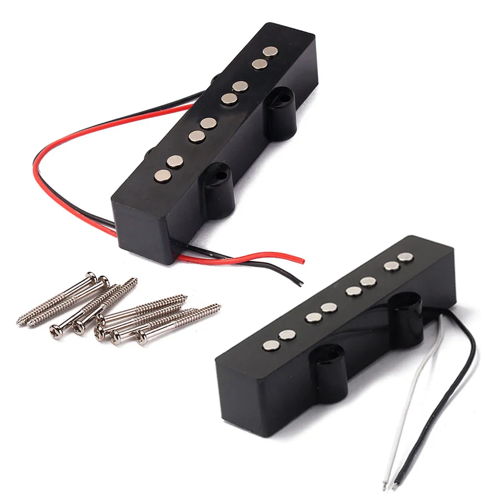 

4 String Bass Pickup Set Alnico V Magnets Wax Potted Replacement Parts Bridge Neck Open Style Jazz Jb Bass Guitar Accessories