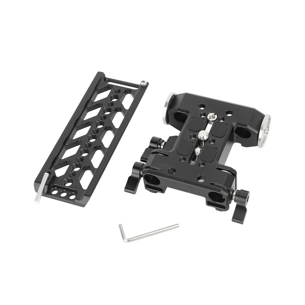 CAMVATE 5.9inch/10inch Dovetail Plate and 15mm LWS Rod Support Baseplate Quick Release Plate System Bridge Plate For Tripod