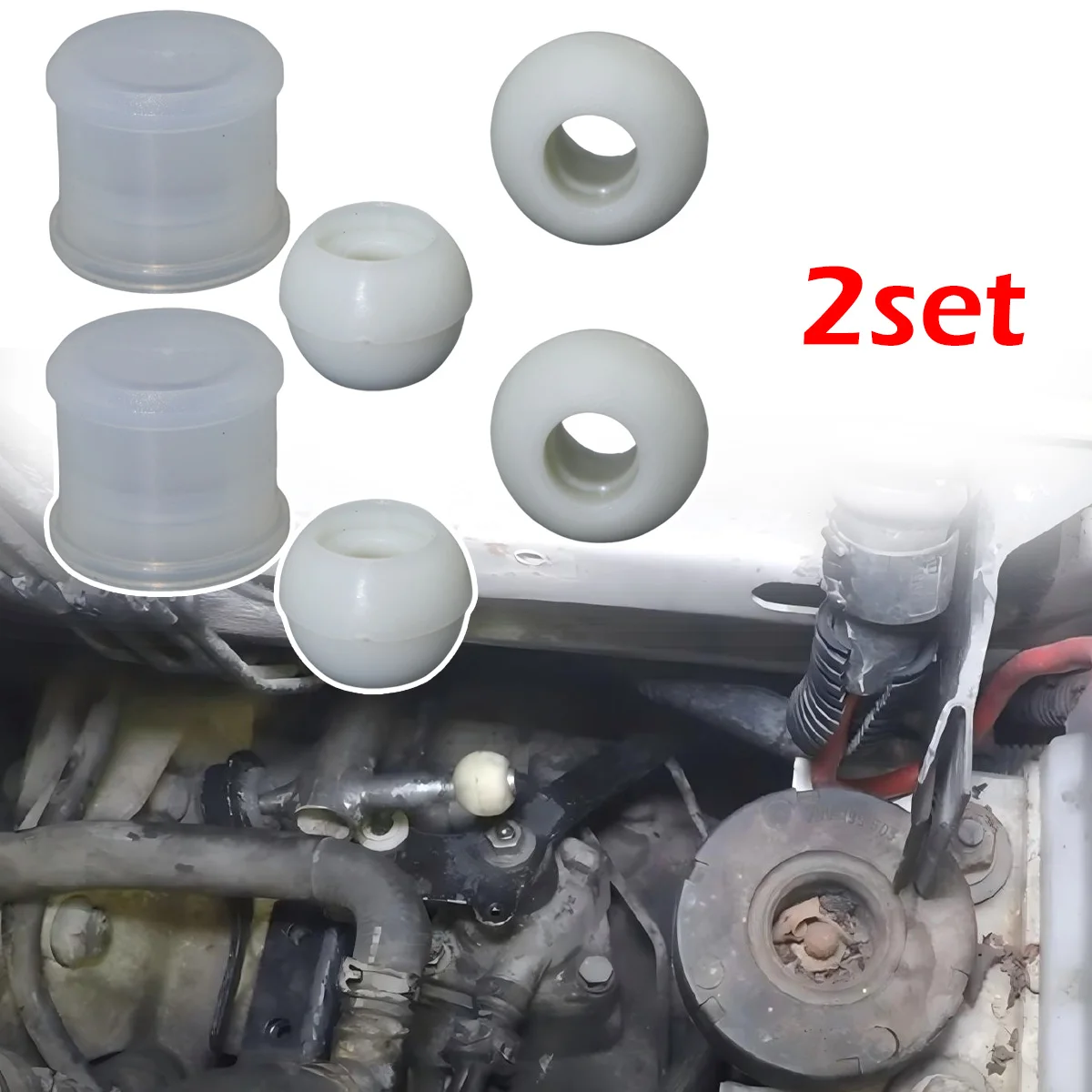 2Set Manual Gear Linkage lever Bushing Shift Selector Rod Bush Repair Replace For VW Transporter T4 EuroVan Caravelle Vanagon