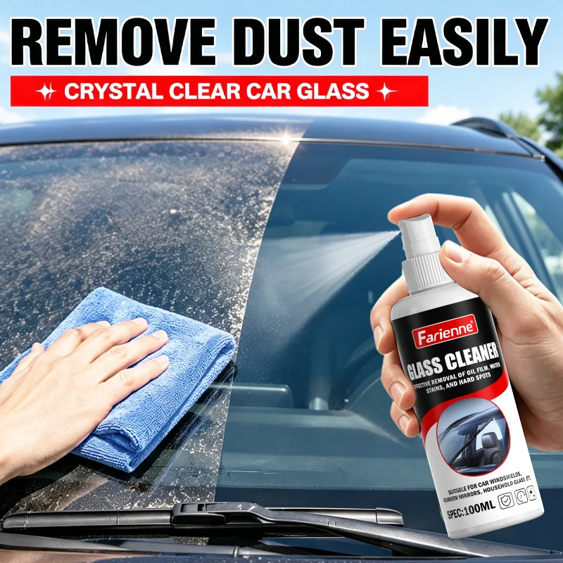 KJM Car Glass Cleaner Spray 100ml Windshield Oil Film Water Spot Remover Streak Free Auto Window Cleaning Liquid - view 2
