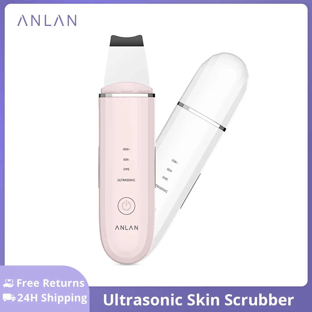 ANLAN Ultrasonic Skin Scrubber Deep Cleaning Peeling Shovel Limpiador Facial Skin Care Face Lifting Machine Ultrasonic Cleaner