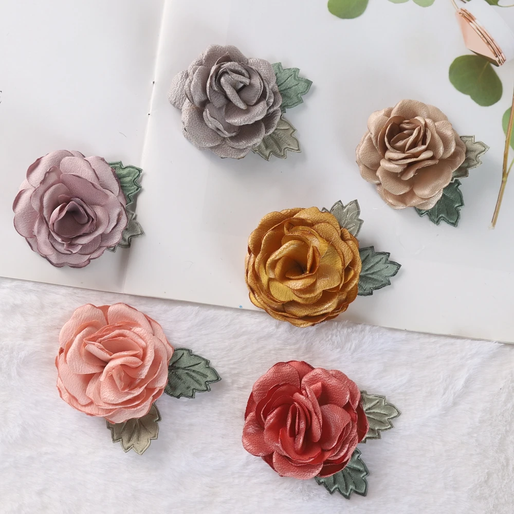 6pcs Baby DIY Burnt edge Hair Bows No Clips Boutique Hair Accessories Flower Headwear DIY flowers Accessory for Headband