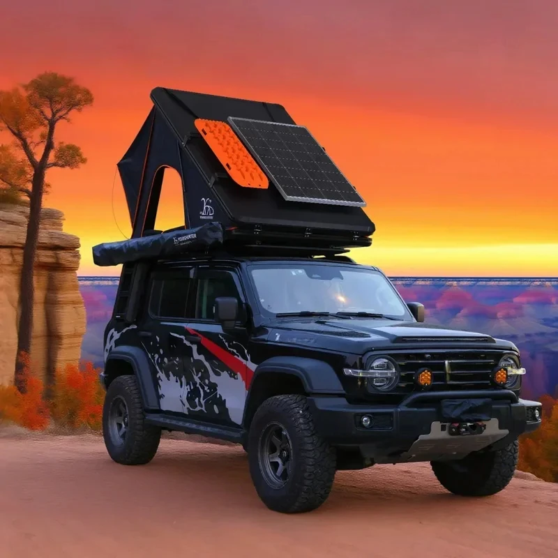 

Overland Adventures extra Space Triangle Aluminum Car Outdoor Rooftop Tent Camping