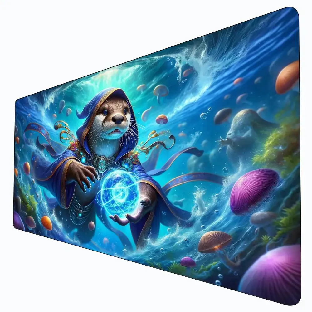

Игровые коврики Otter Mage в стиле аниме Magic Card с зонами mtg Playmat, настольный коврик Commander Playmat, подходящий для игрового сбора, волшебный коврик
