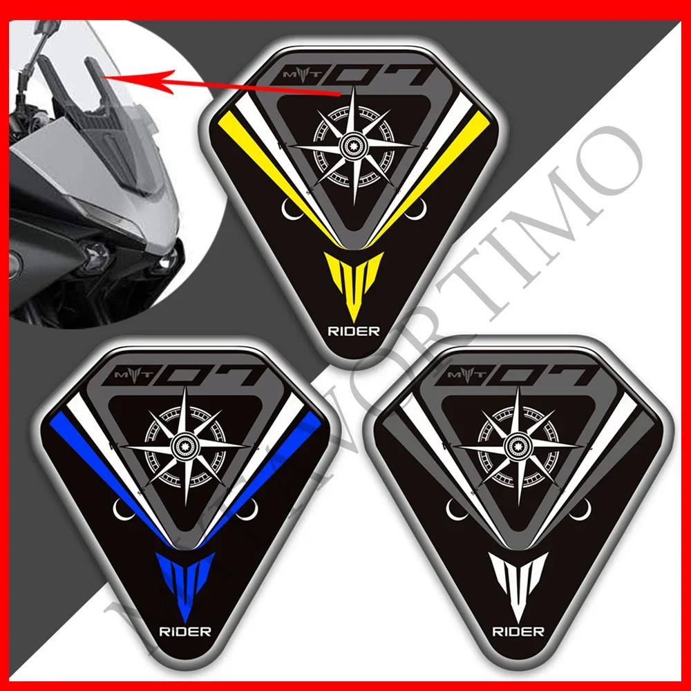 

Windscreen 3D Motorcycle Stickers Decals Tank Pad Kit Knee Wind Deflector Windshield For Yamaha MT07 MT 07 SP MT-07 TRACER