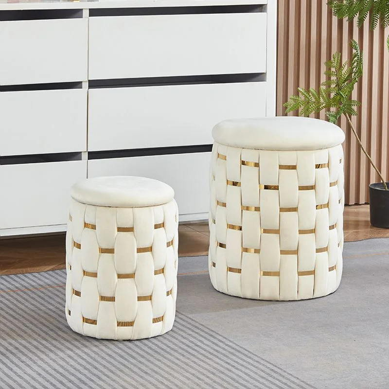 

Dresser with makeup stool, simple storage round stool (suitable for bedroom), living room sofa chair