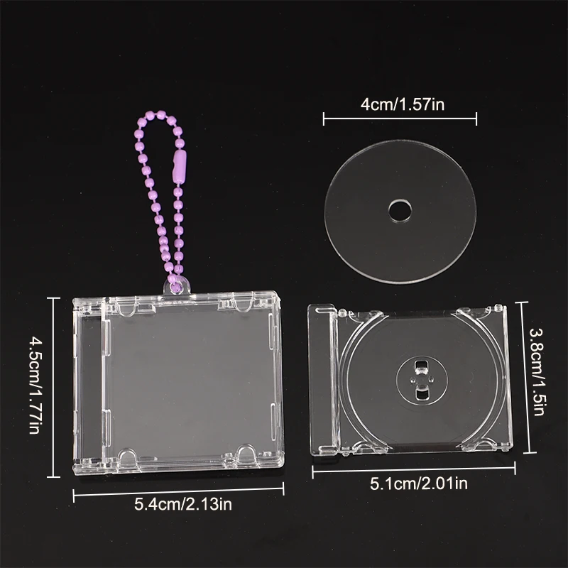 Blank Album Mini CD Case Keychain CD Player Keyring Peripheral Commemorative Album Key Holder For DIY Backpack Pendant