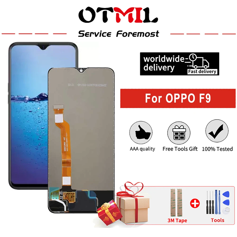 6.3 LCD Display For OPPO F9  CPH1825 LCD Display Touch Screen Digitizer Assembly For OPPO F9 Pro CPH1823 LCD Screen Replacement