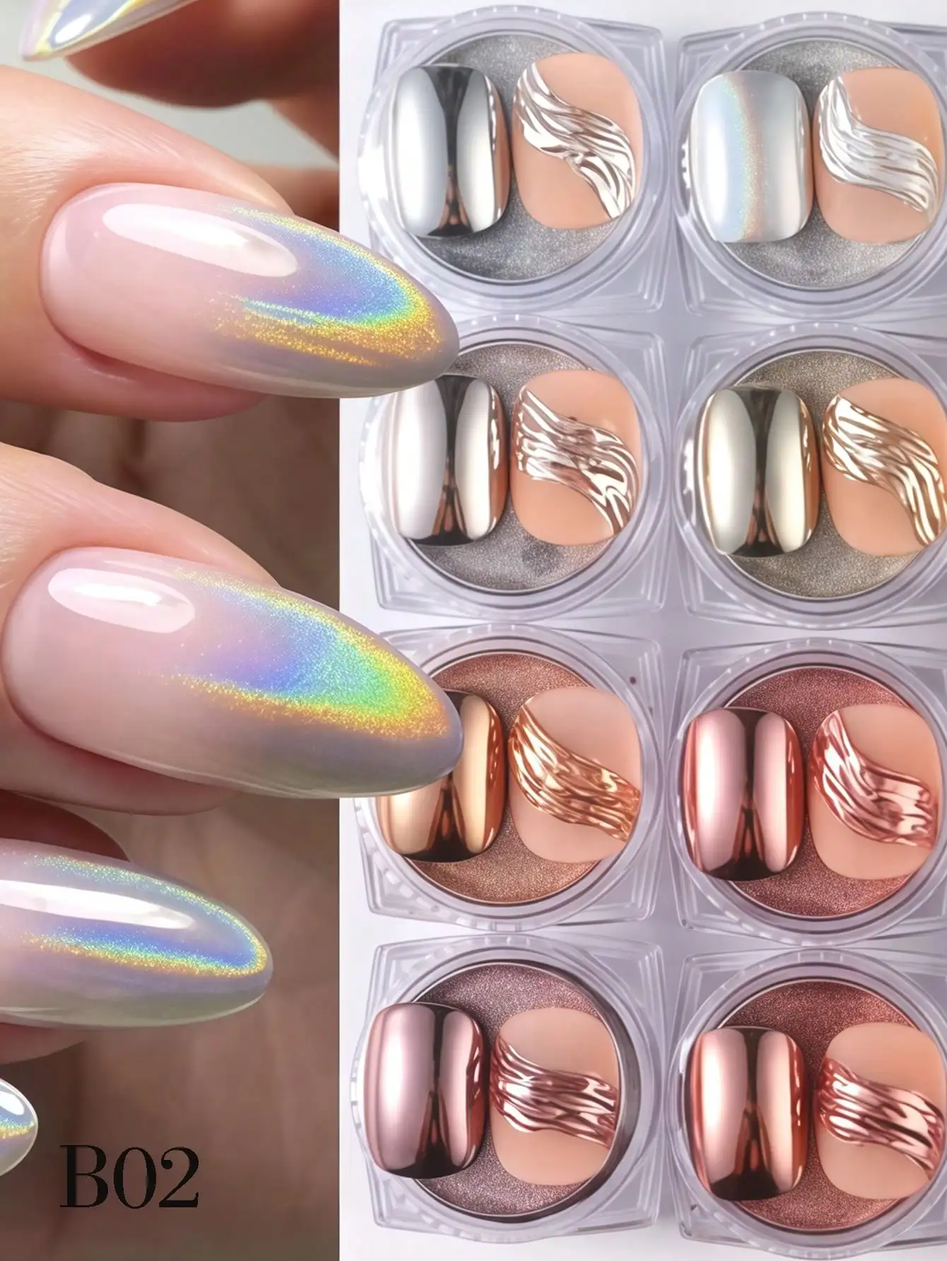 1 set di glitter per unghie polvere magica decorazione invernale per unghie manicure polvere cromata effetto specchio punta per unghie forniture artistiche pigmento