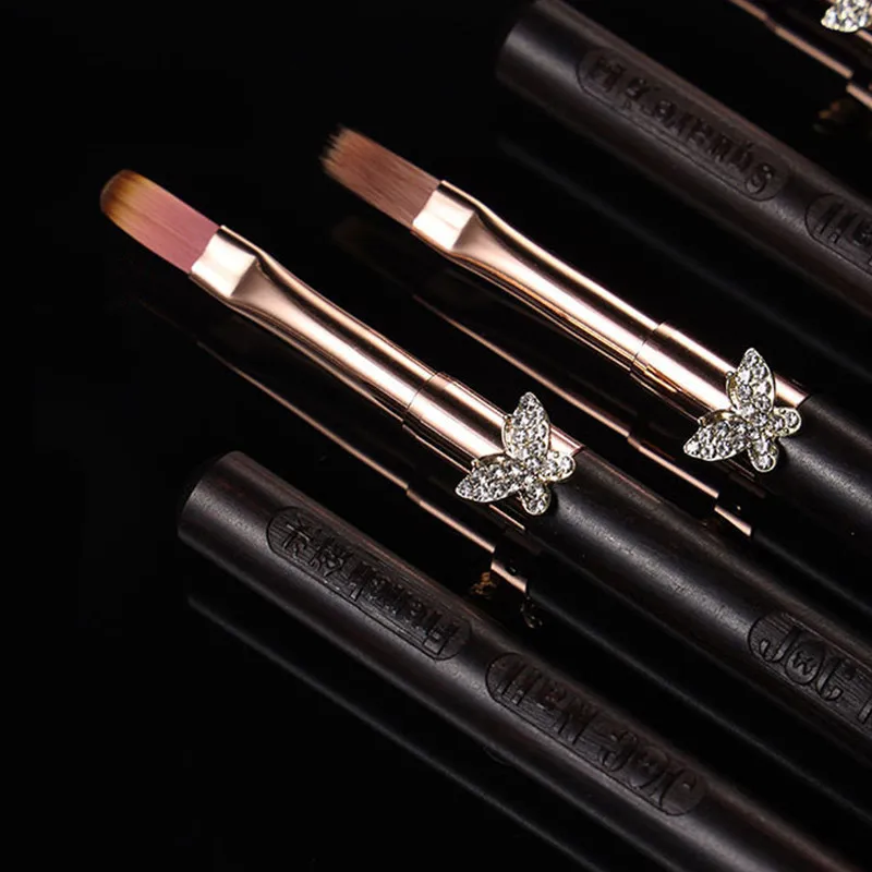 

1/12 шт., пряжка-бабочка, круглая деревянная ручка, кисть для дизайна ногтей, линия для рисования, ручка-лайнер, градиент, плоские круглые инструменты для французского маникюра