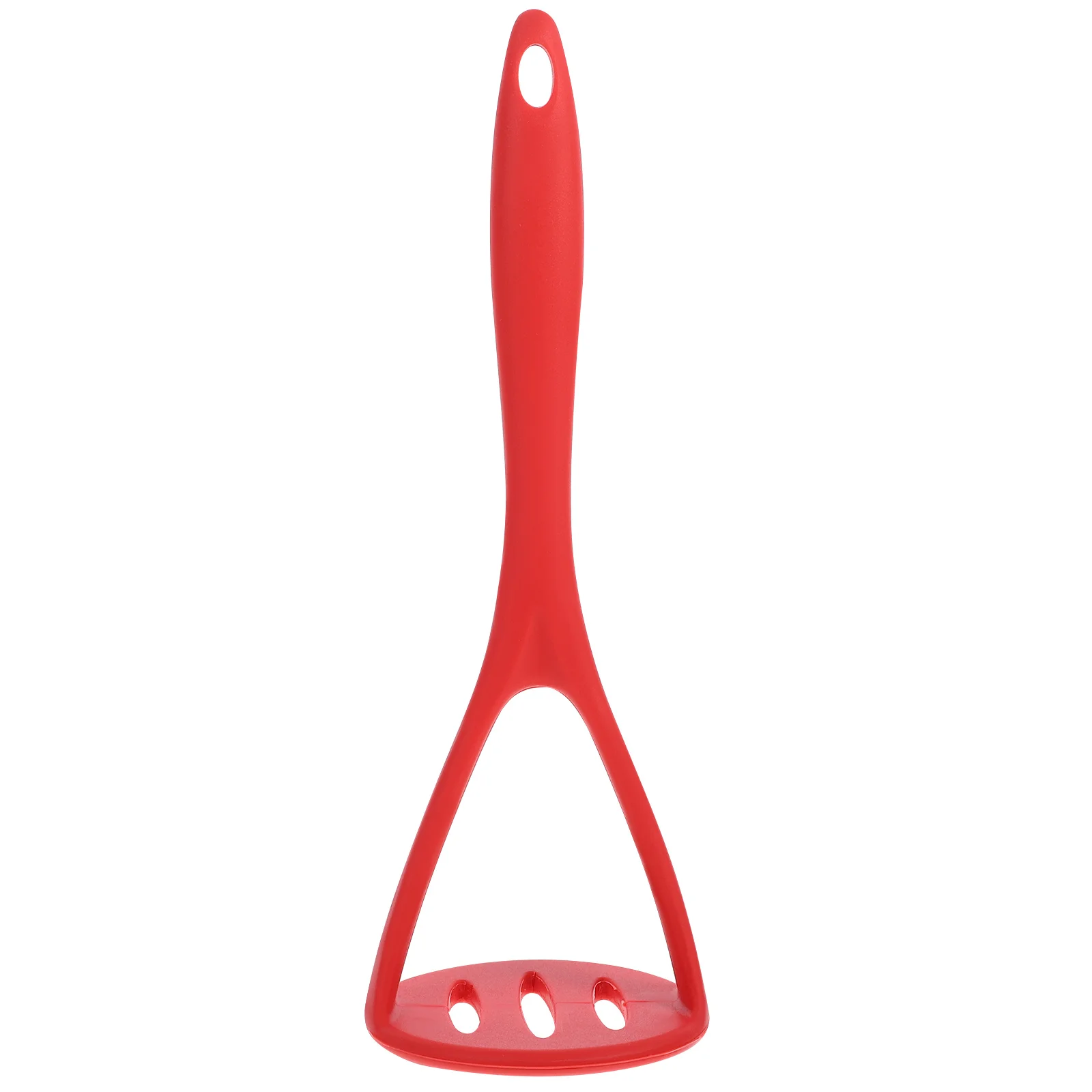 Aplastapatatas de silicona roja eficiente, triturador de agarre cómodo para hacer puré de frutas y verduras de raíz, diseño compacto