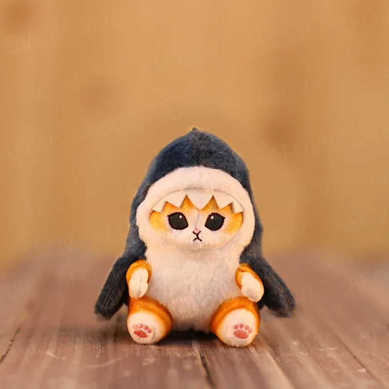12cm Hot Cute Shark Cat Fried Shrimp Cat Plush Doll Pendant Doll Beautiful Room Car Bag Decoration Pendant Opening Holiday Gift image 5