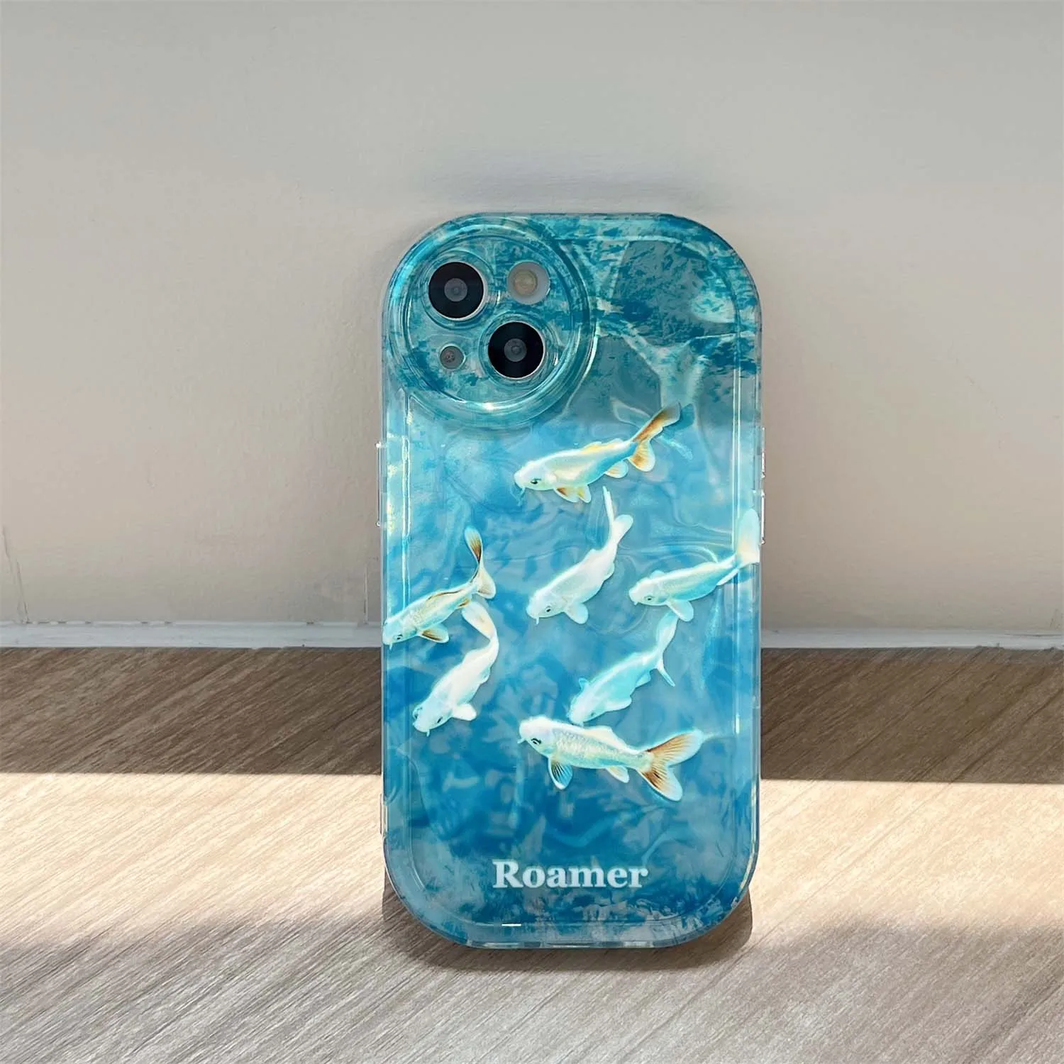 Blue sea water-wave fishes summer shell partern cover for iphone 15pro 13 15promax 15 pro max 13pro 14pro 14promax 14 phone case