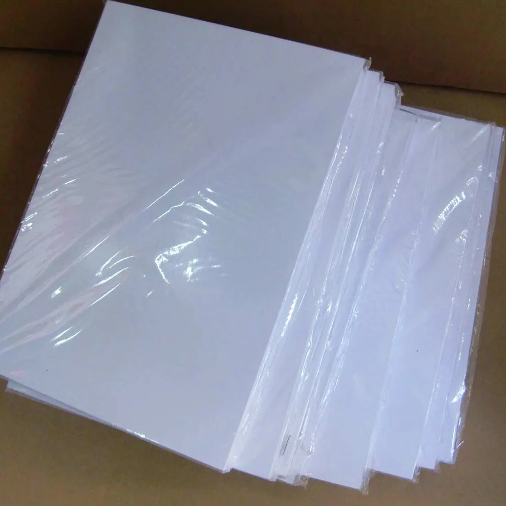 50 Pcs High Glossy Photo Paper Double-side Printing Coated A4 Picture for Printer