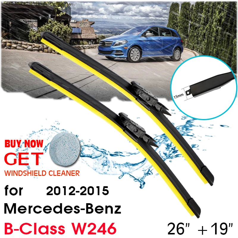 Car Wiper Window Windshield Rubber Silicon Refill Wiper For Mercedes-Benz B-Class W246 2012-2015 LHD/RHD 26