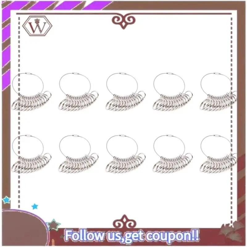

(New)-10X Zinc Alloy Finger Ring Sizer Gauge Jeweler Sizing Tool US Size: 1-13