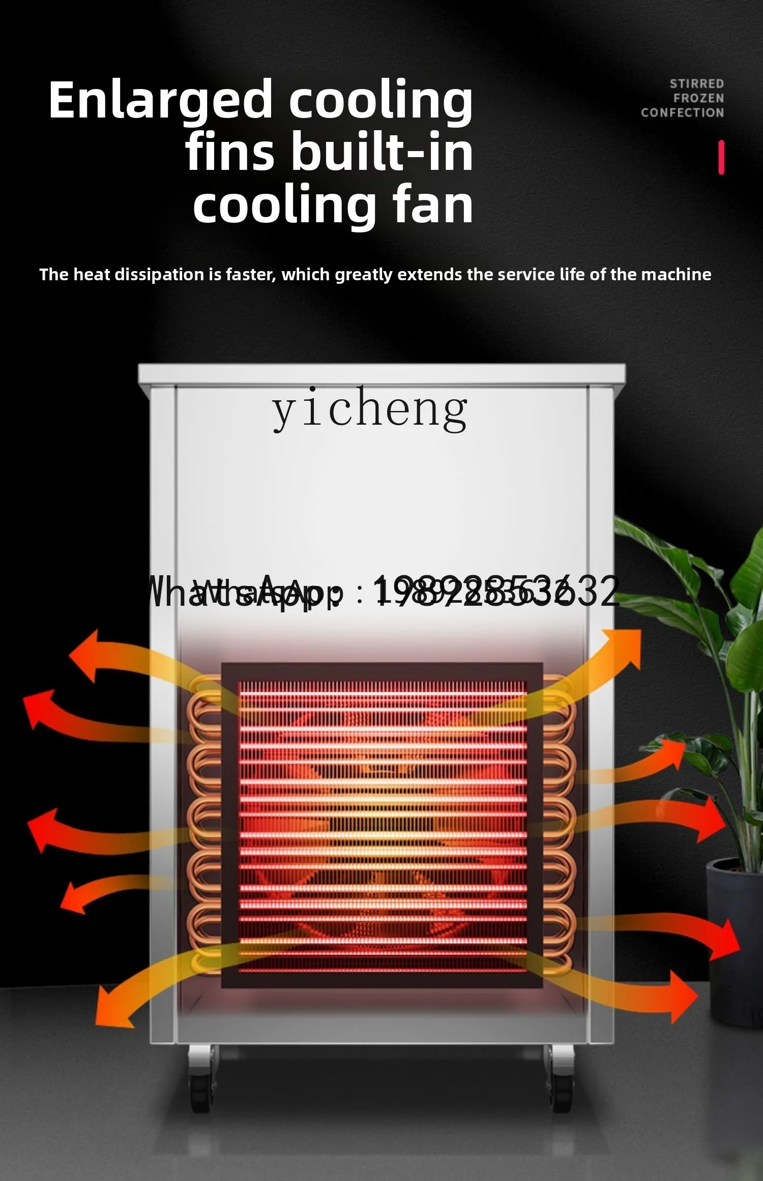 ABB thick cut fried yogurt machine commercial small double pot double pressure night market fried ice cream milk fruit fried