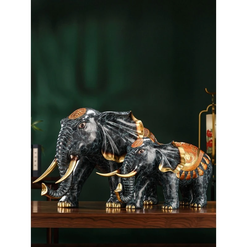 Brass rich elephant ornament home living room entrance
