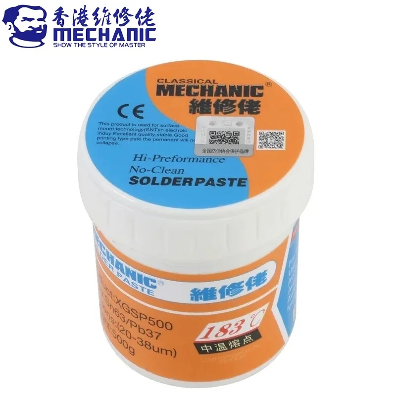 MECHANIC 500g Lead-Free Environmental Solder Tin Paste 183℃ Melting Point Soldering Flux PCB BGA Circuit Board SMT Repair Tool