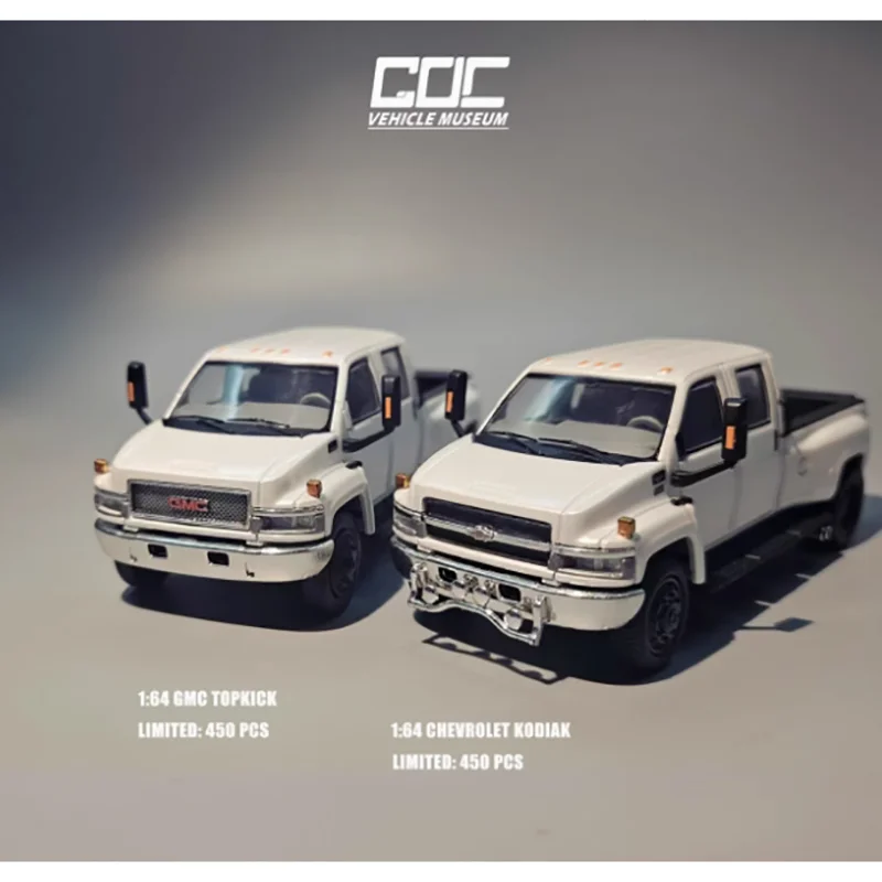 GOC 다이캐스트 1/64 스케일 코디악 GMC Topkick American Giant 픽업 트럭 시뮬레이션 자동차 모델 컬렉션 장식품