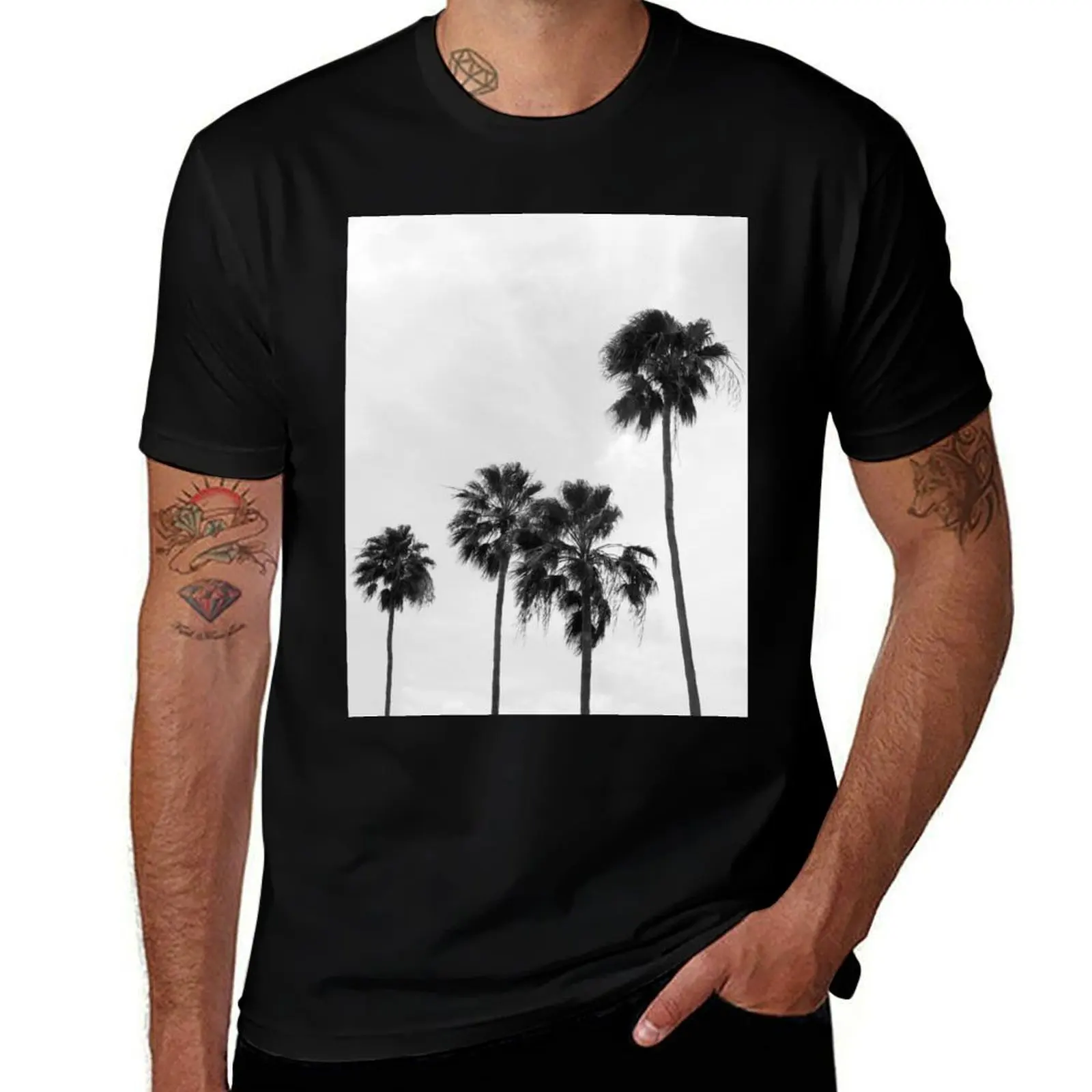 Palm Trees Delicado # 1 # тропический # стена # Художественная футболка в стиле хиппи, лето 2025 года, спортивные рубашки в стиле аниме, мужские рубашки