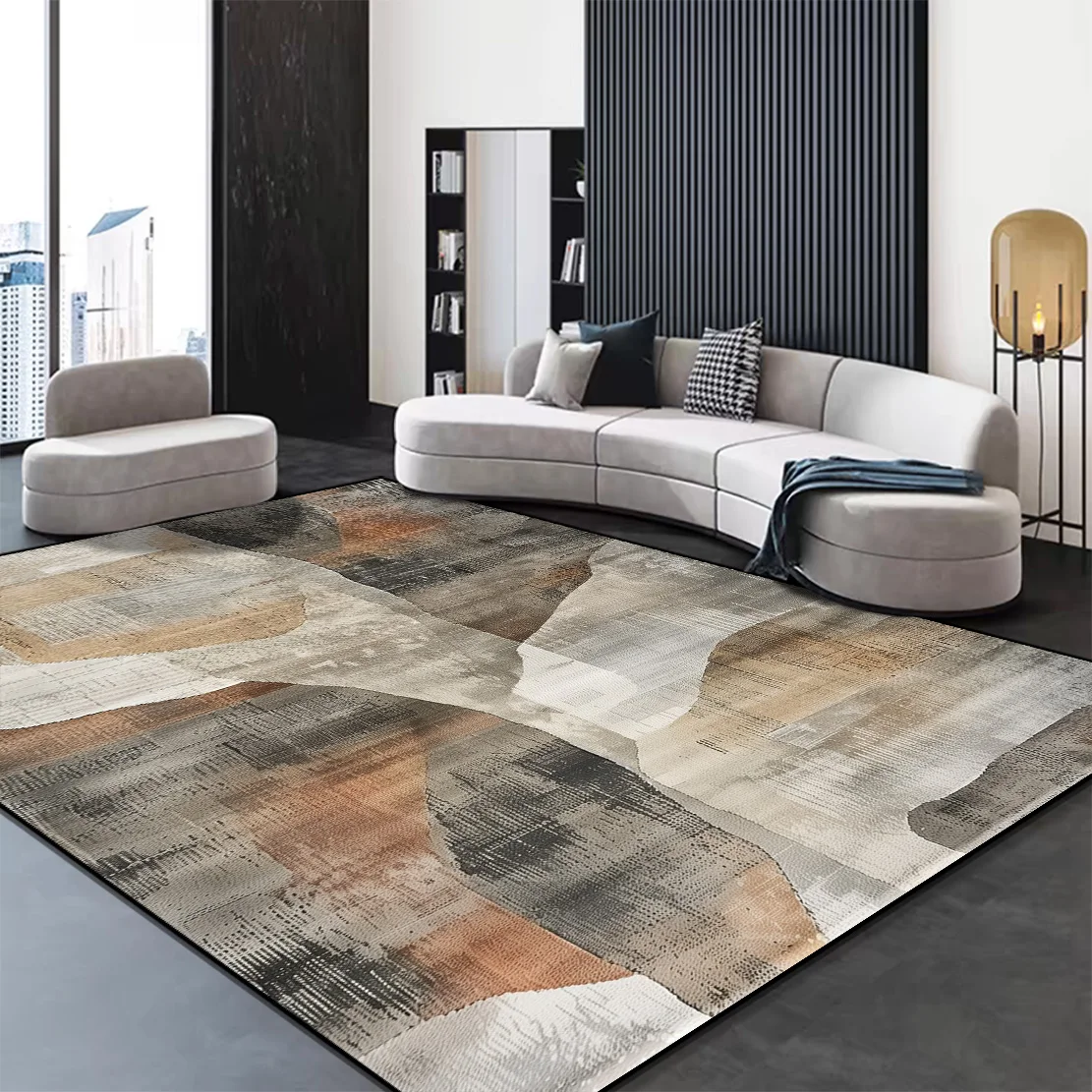 Modern Style Large Size Living Room Carpet Decoration Bedroom Bedside Soft Rugs Non-slip Floor Mat for Lounge Customizable Ковер