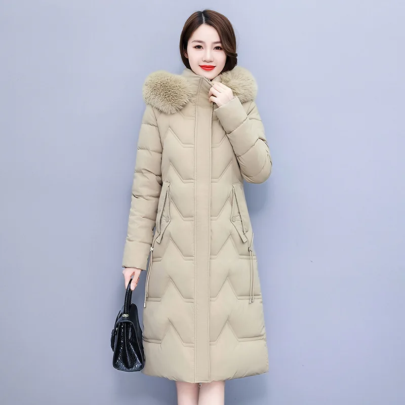 Parkas Women Mid Length Coats Hooded Jackets Full Sleeve Thick Warm Y2k Streetwear Elegant Jacket Work Coat Autumn Winter 2025