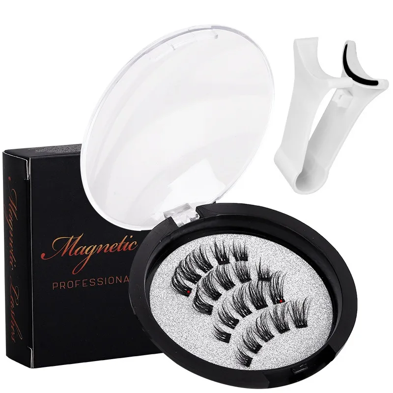 Magnetic Suction Imitation Genuine and Fake Eyelash Set Natural Simulation Waterproof Sweat Proof Glue Free Easy To Wear