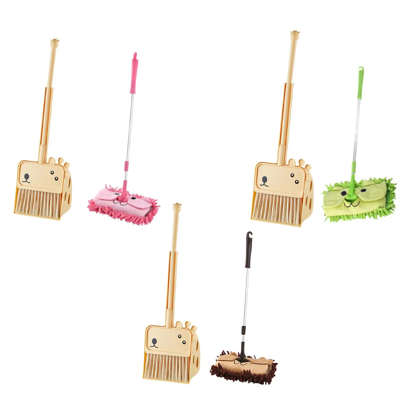 3Pcs Mini Broom with Dustpan Mop Little Housekeeping Helper Set Role Playing